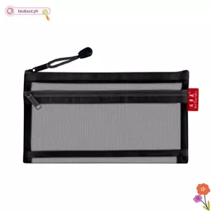 BEABOUT Túi đựng bút chì lưới trong suốt, Túi đựng văn phòng phẩm hai lớp có khóa kéo, Túi đựng mỹ phẩm Nylon bé gái dung tích lớn đơn giản cho trẻ em