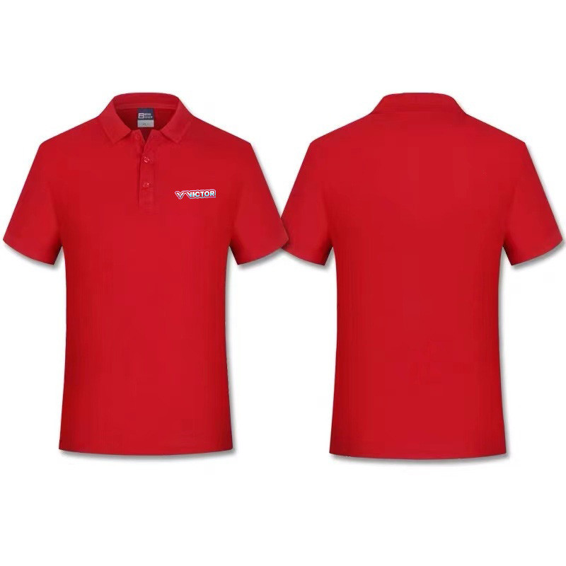 Victor Club Dệt Kim Áo Polo Quần Áo Huấn Luyện Cầu Lông Chuyên Nghiệp Sấy Tốc Độ Nhẹ Ngoài Trời Chạy Chậm Thể Dục Đi Lại Cổ Áo Thun