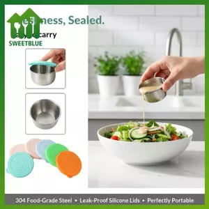 Hộp đựng thực phẩm bằng thép không gỉ SWEET có nắp chống rò rỉ - Cốc đựng Salad an toàn cho bữa ăn Bento & Dã ngoại n