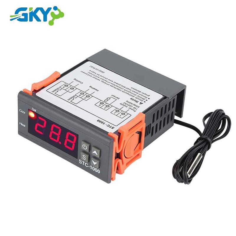 GKY LED Chất Lượng Đa Năng Kỹ Thuật Số STC-1000 Bộ Điều Khiển Nhiệt Độ DC12V DC24V AC110-220V Bộ Điều Khiển GKY