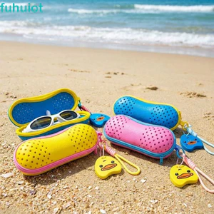 Hộp đựng kính bơi FUHUIOT, Hộp bảo vệ kính bơi nhanh khô thoáng khí, Dây kéo di động Đóng cửa chống trầy xước Hộp lưu trữ thể thao