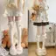 PNPIA- Cừu Len Trên Đầu Gối Sos Chân Mùa Đông Ấm Áp Dài Stoings Dễ Thương Sang Trọng Bóng Cô Gái Ống Cao Sos Màu Trơn JK Stoings
