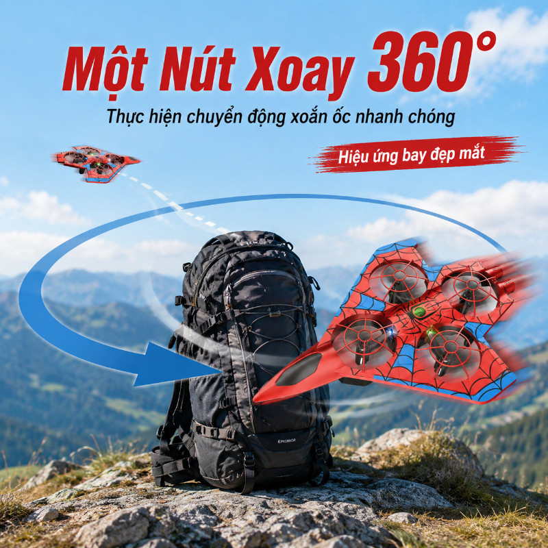 Máy Bay Điều Khiển Từ Xa Kiểu Dáng Chiến Đấu, 4 Cánh 4 Động Cơ, Dễ Sử Dụng, ,Kèm Pin