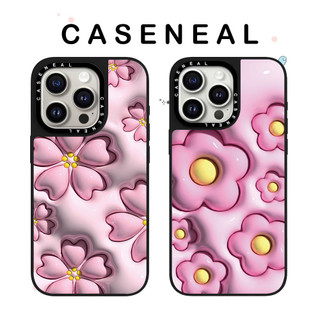 CASENEAL Pink Cherry Blossoms Vỏ điện thoại gương chất lượng cao Thích hợp cho iPhone 17ProMax 17pro 17 air 16promax 16 15promax 15 14promax 13 13promax Ốp cứng chống rơi thời trang