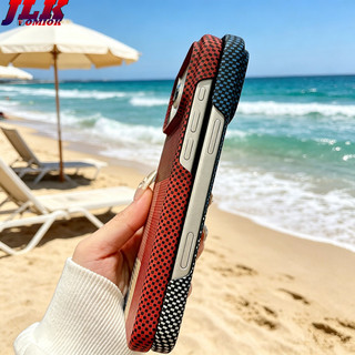 [JLK] Ốp lưng nam châm PC vân sợi carbon sạc không dây không viền cho Iphone 17 Air 16 15 14 Plus 13 12 Pro Max Ốp điện thoại từ tính họa tiết sợi Vỏ không khung dây