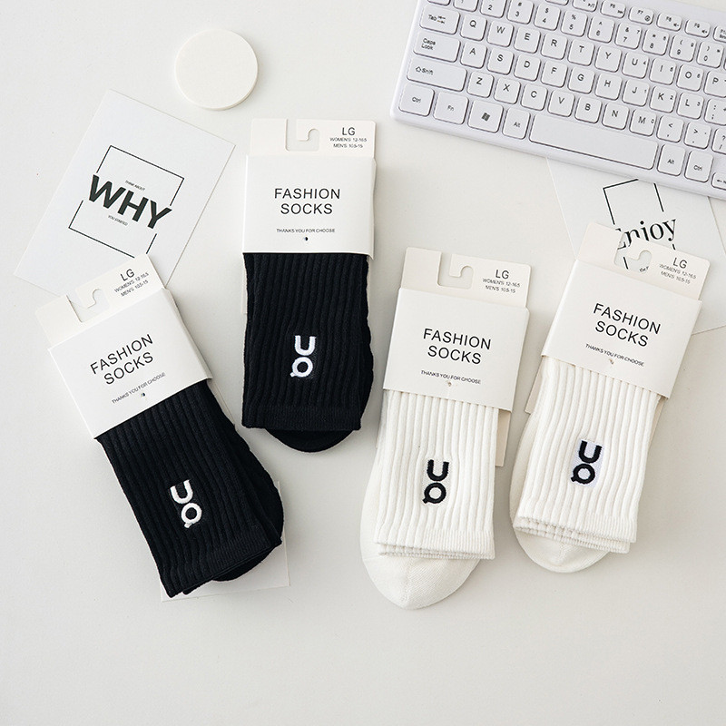 TRÊN Tất thể thao ống dài Cotton nguyên chất thêu Tất tập Yoga thoáng khí và chống trượt