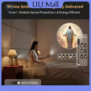 ULJ Mười hai mẫu Đèn chiếu USB tôn giáo Đèn ngủ trang trí phòng ngủ để cầu nguyện và học tập.