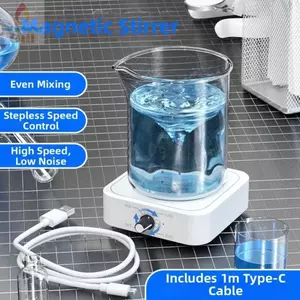 Máy trộn từ tính GIL, Pin Lithium-ion 2000RPM Tấm khuấy từ tính, Động cơ DC không chổi than chuyên nghiệp với thanh khuấy Phòng thí nghiệm khuấy từ tính