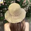 < YEI > Mũ rơm vành rộng rỗng dành cho nữ Mũ chống nắng ren thanh lịch cho kỳ nghỉ bên bờ biển ngoài trời Du lịch mùa hè Mới