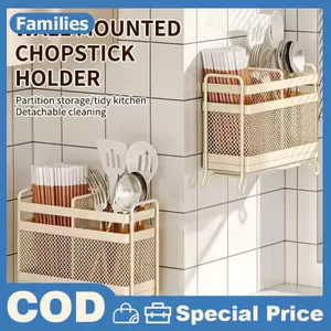 2 Ngăn Dụng Cụ Nhà Bếp Ra Treo Tường Mặt Bàn Lắp Ráp Dễ Dàng Flatware Tổ Chức Cho Thuê Nhà Bếp Phẳng