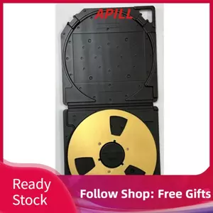 apill Dpofirs Cuộn vào hộp lưu trữ băng Hộp trống 10 inch cho băng âm thanh mở hoàn toàn phổ quát (Đen)