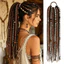 WEETW Handmade Bím Bẩn, 15 Dây 24Inch Phong Cách Bohemian Bện Tóc Giả Đuôi Ngựa, Dài Tự Nhiên Đính Hạt Tóc Đuôi Ngựa Nối Dài Móc Đấm Bốc Kim Băng Đô Sử Dụng Hàng Ngày