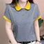 Áo sơ mi polo thông thường thời trang mới mùa hè dành cho nữ, áo sơ mi dáng rộng tay ngắn dành cho nữ