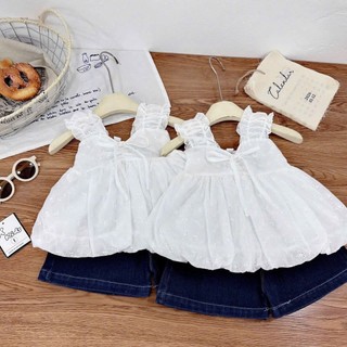 10-28kg Set áo bèo 2s bản to quần bò Xkids