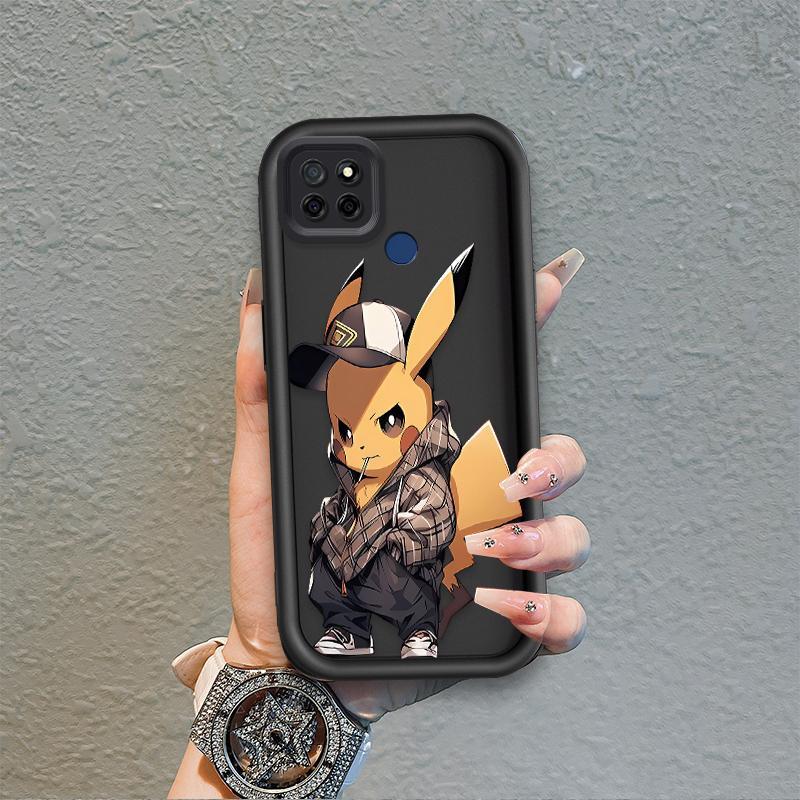 Áp dụng cho Realme C12 C25 C25S C21Y C25Y C15 Narzo 30A Narzo 20 Vỏ điện thoại mềm silicon hoạt hình TPU Pokémon Pikachu Angel Eye Ốp lưng chống sốc