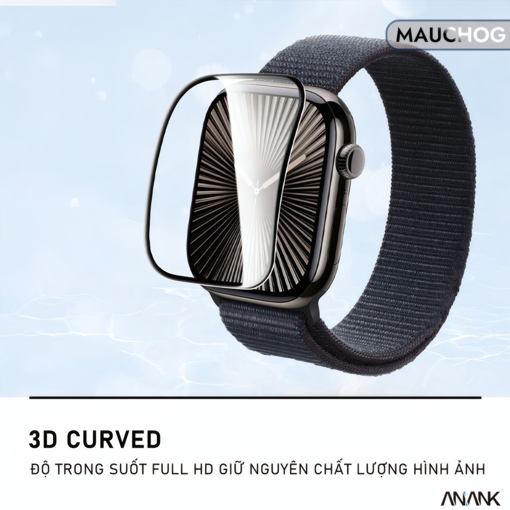 Cường Lực Anank Cao Cấp Siêu Mỏng Cho Đồng Hồ Apple Watch 38mm 40mm 41mm 42mm 44mm 45mm 46mm 49mm