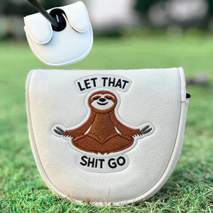 Hình bán nguyệt Putter Cover GOlf Vỏ bảo vệ từ tính Hoạt hình Con lười thêu Đồ dùng câu lạc bộ GOlf