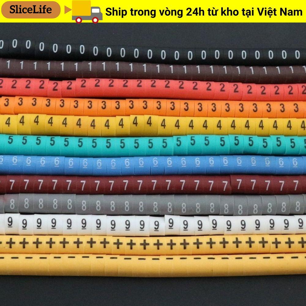 SLICELLIFE Dây Cách Nhiệt Tay, 0-9 Số Nhiều Màu Số Ống Số Nhận Dạng Dây, Đánh Dấu 1.5 Vuông Millimeter Cáp PVC Bút Đánh Dấu Tay Tủ Điện Dây