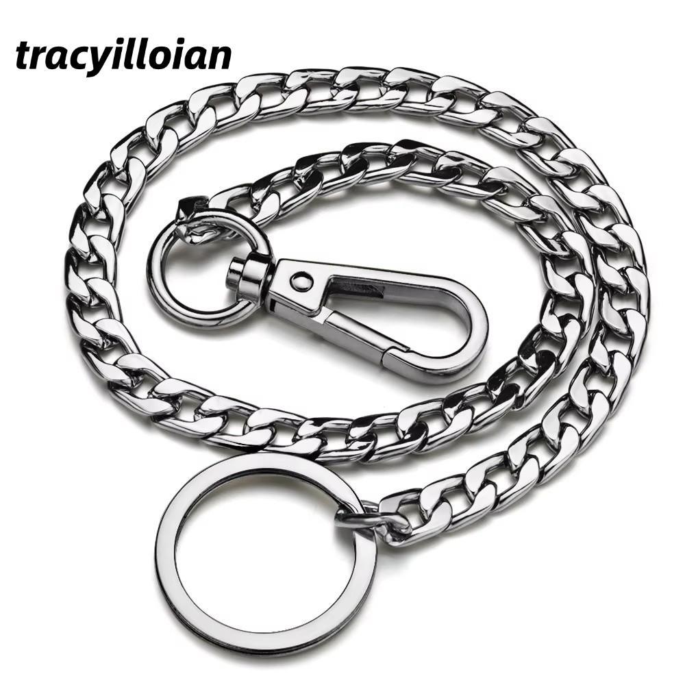 TRACEILLOIAN Quần Dây Thắt Lưng, Dây Xích Hip-hop Hợp Kim Kim Loại Y2K Punk, Thời Trang 42CM Bông Tai Kẹp Quần Jean Tiện Ích Dành Cho Nữ Nam