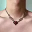 FUJIOU Gothic Vòng Cổ, Trái Tim Đỏ Gai Tình Yêu Đầu Lâu Móng Vuốt Mặt Dây Chuyền, Hợp Kim Thời Trang Phóng Đại Tối Chokers Vòng Cổ Trái Tim Trang Sức Đảng