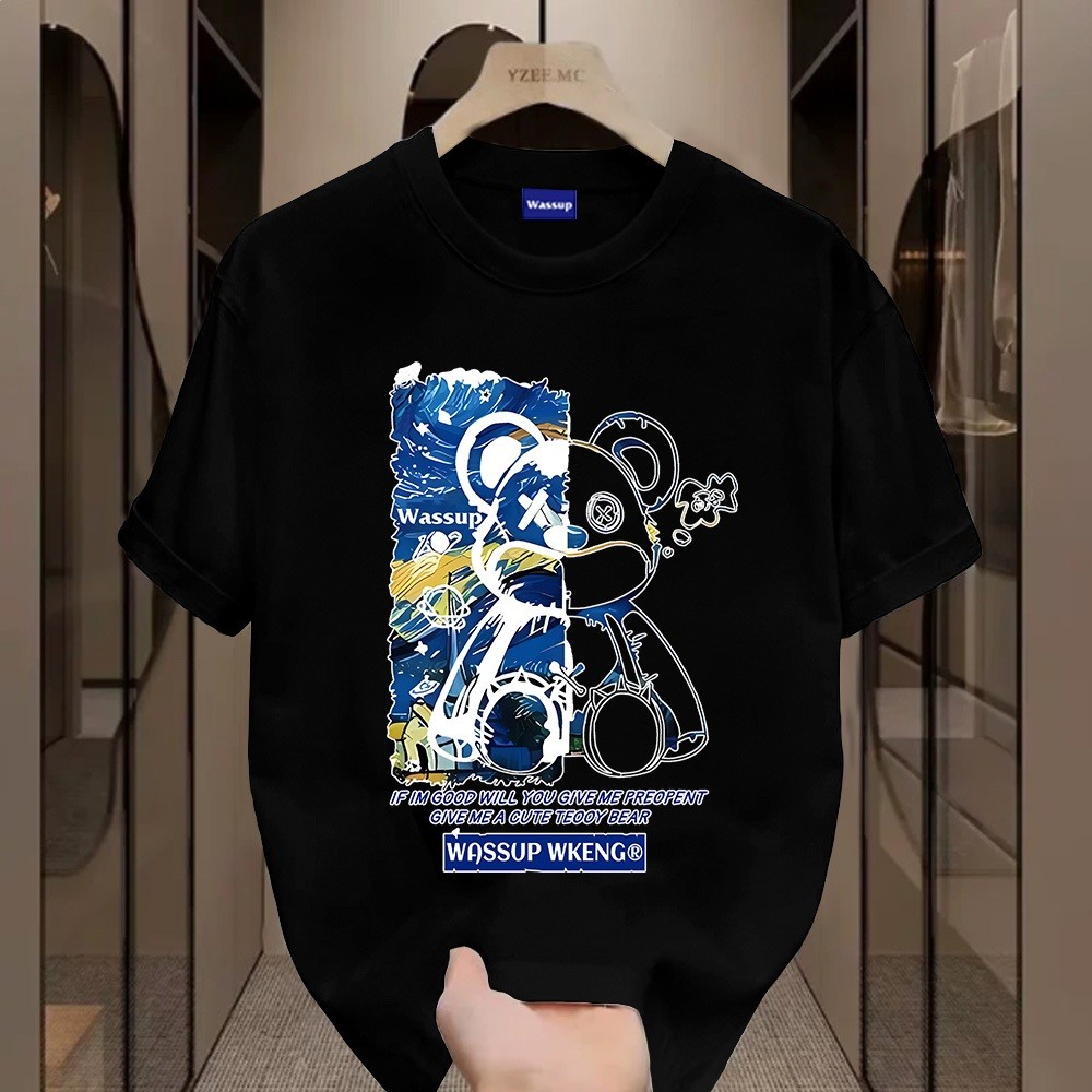 （Giao hàng 24h）Angela  Cute Teooy Bear -Áo thun nam mới! 100% cotton, thời trang, Unisex