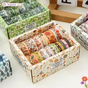 Bộ băng Washi BEABOUT, 18 cuộn Băng Washi hoa cổ điển đầy màu sắc, Kawaii Trang trí tinh tế Thiết kế hoa Cây theo chủ đề Trang trí băng mặt nạ trang trí nhật ký