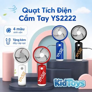 Quạt Mini YS-222 Cầm Tay Cho Bé KidToys - 3 Chế Độ Gió, Nhỏ Gọn Kèm Dây Đeo