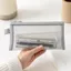 Túi đựng bút BEABOUT, Bút chì lưới Nylon trong suốt, Hình vuông Công suất lớn Dây kéo Đóng cửa Văn phòng phẩm Túi đựng dụng cụ làm đẹp Lưu trữ