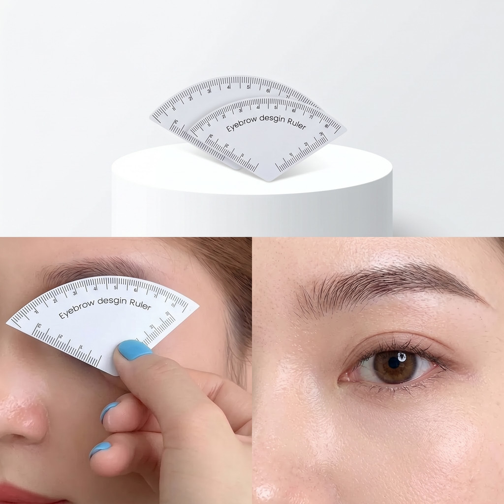 Thước đo chân mày tỷ lệ vàng dành cho người mới học phun xăm Thước vẽ kẻ chân mày, Tạo dáng chân mày