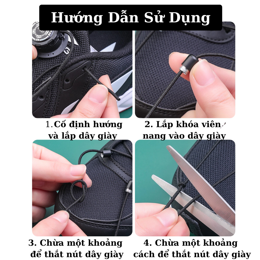 Phụ kiện dây giày thông minh nút xoay siết nhanh, thay thế dây giày truyền thống Siết nhanh, Không cần buộc