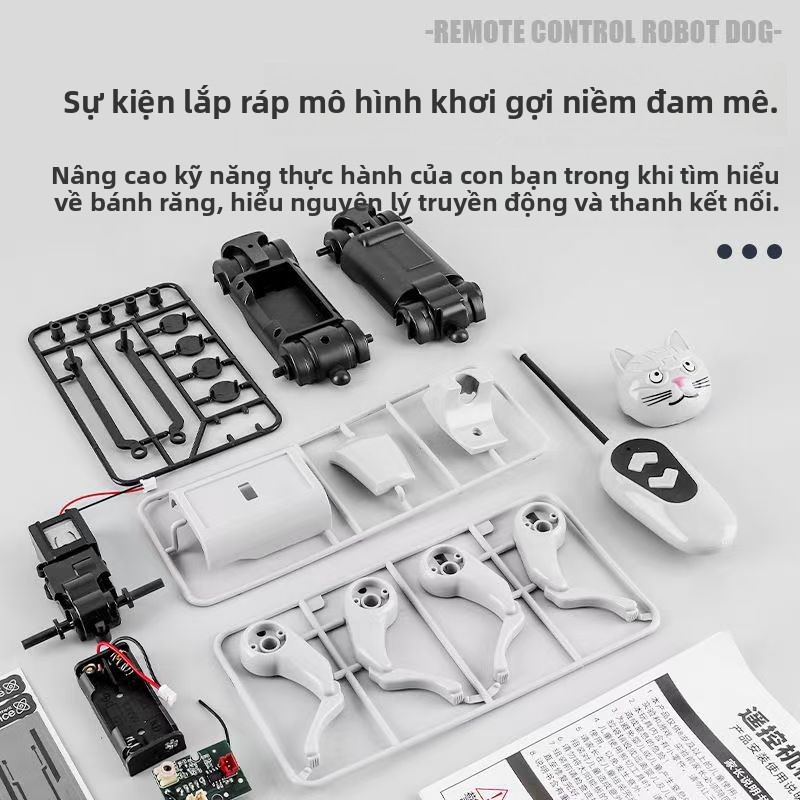 Trẻ em Điều khiển từ xa Cơ mèo DIY Kết hợp lắp ráp Robot đi bộ bằng điện Đồ chơi thú cưng cho chó
