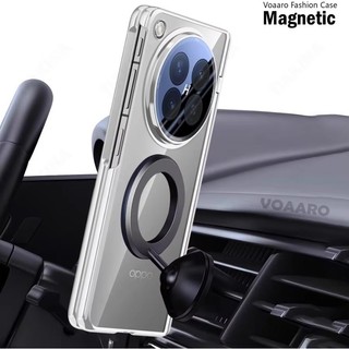 HD Rõ Ràng Mạ Bản Lề Funda Cho OPPO Find N6 Find N5 Ốp Lưng Có Giá Đỡ Vòng Magentic & Khung Trước Có Phim Thủy Tinh