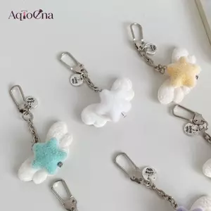AqToCna Thanh Lịch Floo Thiên Thần Cánh Và Ngôi Sao Móc Khóa Nhẹ Móc Khóa Túi Quyến Rũ Cho Nữ Thời Trang Trang Trang Trí Phụ Kiện AqToCna
