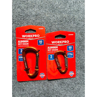 Bộ 2 cái móc khóa hình chữ D thân nhôm, có lò xo WORKPRO WP389006 - WP389007