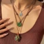 Vòng cổ đính cườm Boho có mặt dây chuyền - Trang sức cổ điển có thể điều chỉnh dành cho nữ