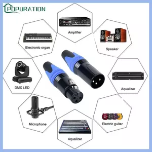 POP Độ Bền Kẽm Hợp Kim XLR Kết Nối Nam Nữ Âm Thanh Adapter Cáp Cắm