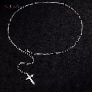 AqToCna Punk Gothic Chữ Thập Eo Dây Xích JK Phụ Kiện Váy Dây Xích Quần Dây Xích Cho Nữ Bé Gái Cơ Thể Dây Xích Đơn Giản Chữ Thập Thắt Lưng Quà Tặng AqToCna