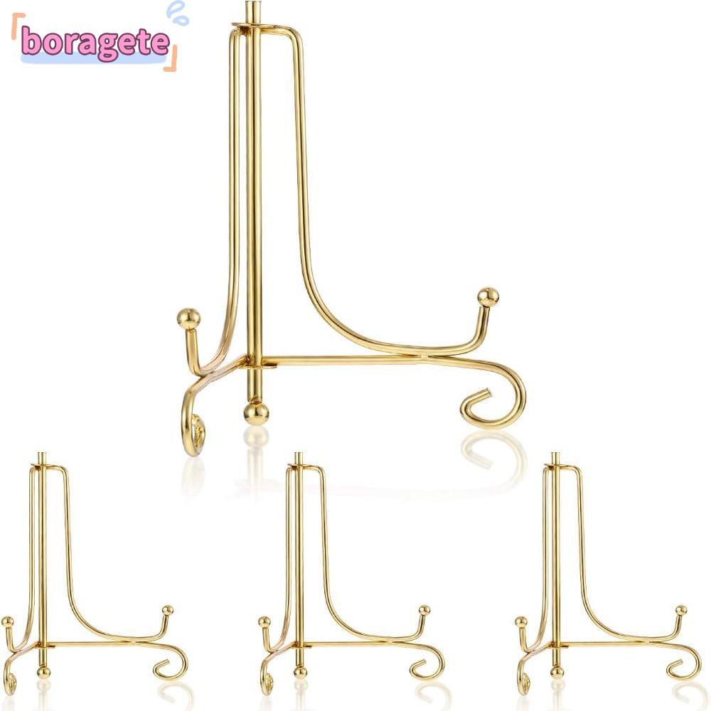 Giá đỡ trưng bày BORAGETE, Giá đỡ tấm rắn bằng sắt, Có thể gập lại bền 4 6 8 10 12 inch Giá đỡ bát bằng kim loại Khung ảnh