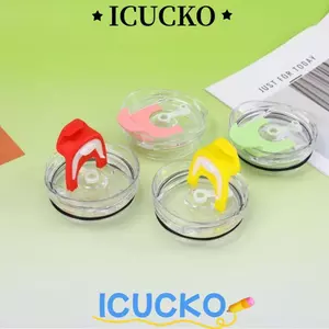 Vỏ chai nước ICUCKO, Nắp cốc trong suốt chống tràn, Phụ kiện cốc nước đôi thay thế 40oz hiện đại