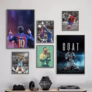 Cầu thủ bóng đá Messi Poster Không Khung Tranh Canvas Nghệ Thuật Treo Tường Phòng Khách Trang Trí Nhà Hiện Đại