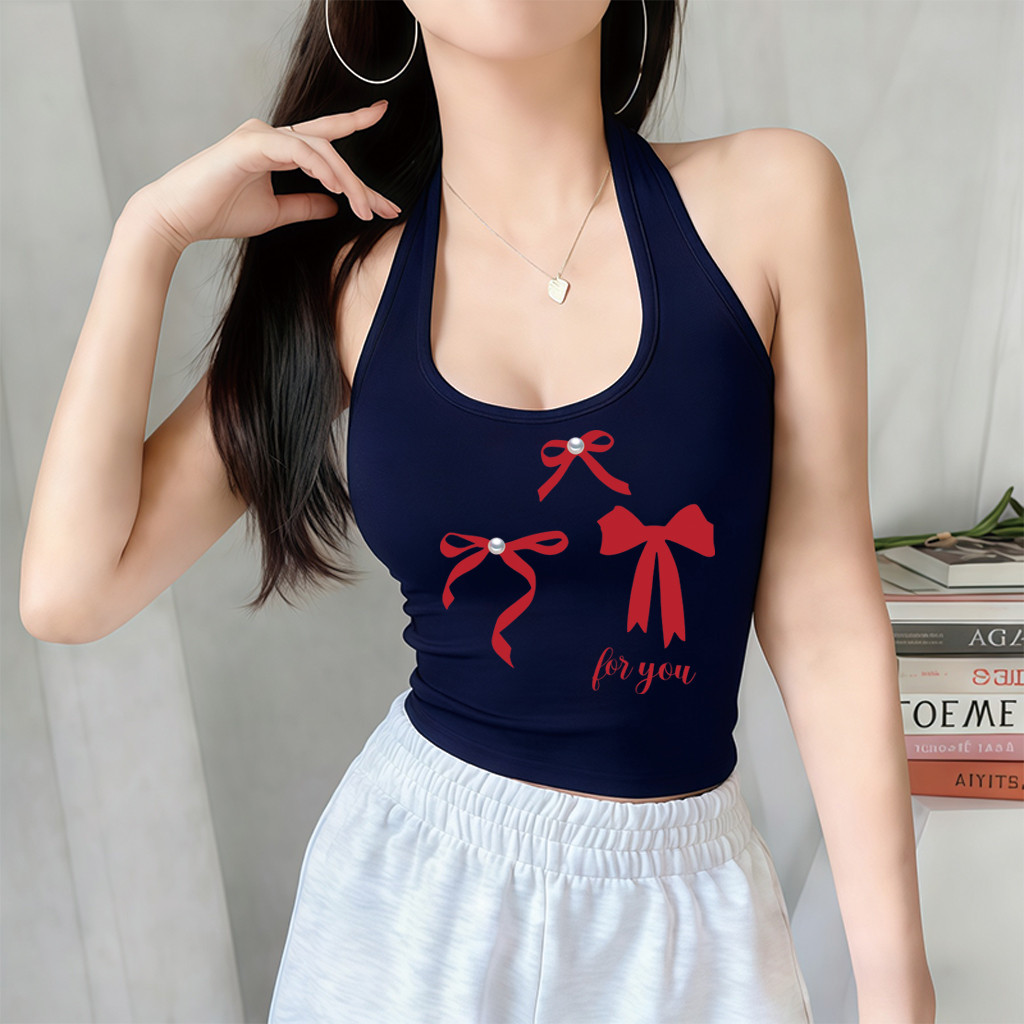 Áo Yếm Croptop Choàng Cổ Hở Lưng Ôm Body Nữ | Áo Thun | Cotton Thun Mềm Co Giãn | Tôn Dáng Gợi Cảm Sexy Siêu Hot Mới#098