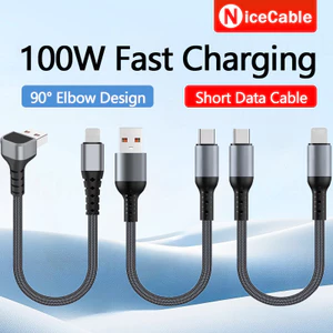 100W Cáp Dữ Liệu Sạc Siêu Nhanh Nylon Bện Stereo Khuỷu Tay USB / Loại C Sạc Điện Thoại Cáp Dữ Liệu Ngắn Cho Điện Thoại Power Bank