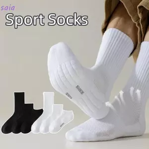 SAIA 3 Đôi Tất Runnig, Tất Thể Thao Cotton Mềm Siêu Thấm Hút, Tất Ống Dài Thoáng Khí Chống Trơn Trượt Cho Nam Nữ