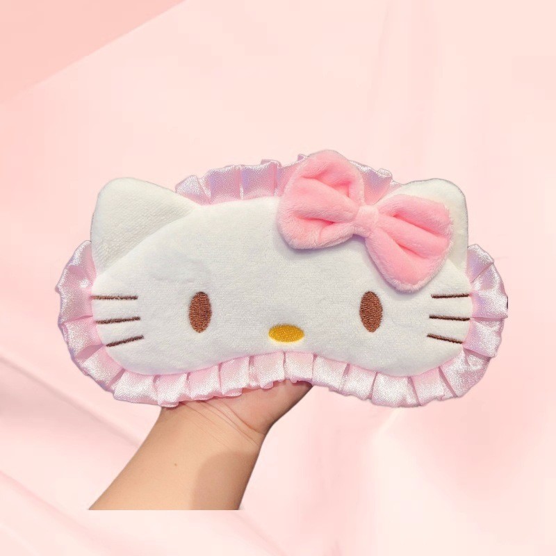 Mới Dễ Thương Bướm Mặt nạ Mắt Mèo Độc Đáo Điều Chỉnh Giai Điệu Màu Hồng Che Mặt nạ Mắt Hoạt Hình Ngủ Bảo Vệ Mắt Ren 5.31 LS53