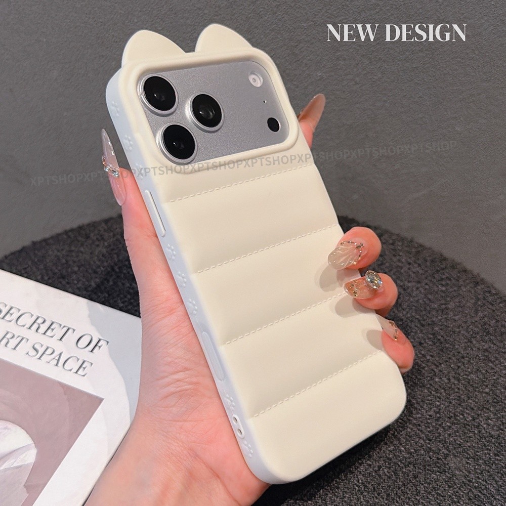 Ốp Điện Thoại Tai Mèo May Mắn Cho iPhone 17 Pro Max 16 Plus 15 14 13 12 11 Vỏ Bảo Vệ Chống Sốc