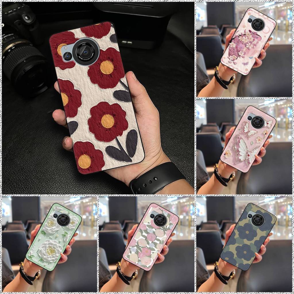 Ốp lưng Sharp Aquos R8 / SH-52D / R8S silicone TPU, thiết kế thời trang, bảo vệ chống va đập, tranh sơn dầu hoa dễ thương