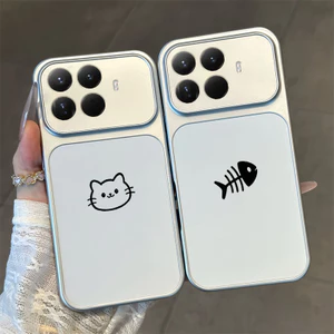 PBZZ Ốp Lưng Cho xiaomi 15t 15 pro 15 ultra 5g Vỏ Điện Thoại Lo Âu Vỏ Mềm Chống Sốc Thiết Kế Mới Thẩm Mỹ Cặp Đôi Mèo Hoạt Hình Dễ Thương DSCYGT1