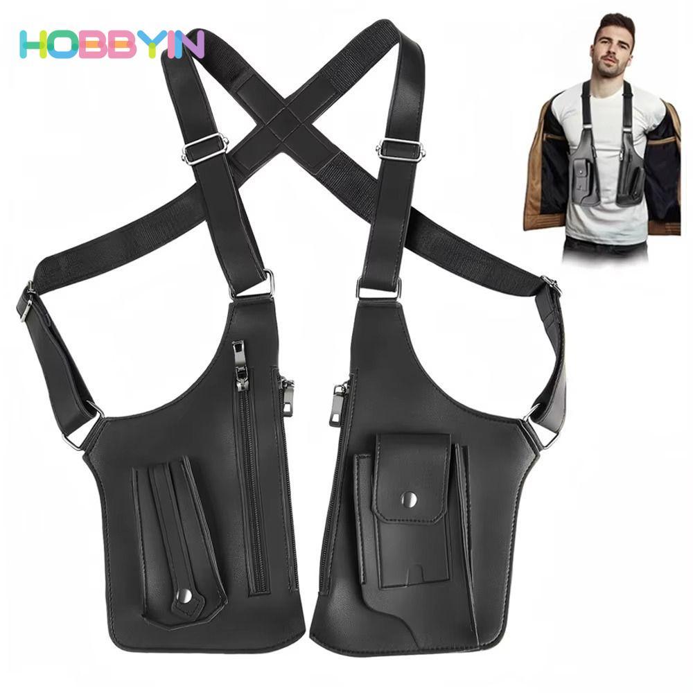 Túi đựng áo Vest lưu trữ HOBBYIN, Túi đeo ngực bằng da giấu kín, Túi đeo vai đa chức năng đa năng chống trộm kiểu cổ điển
