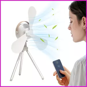 Quạt cắm trại có thể sạc lại có đèn Điều khiển từ xa im lặng Quạt yên tĩnh di động 2 trong 1 cho sân ngoài trời trong nhà lyuvn