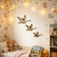 Bộ 3 trang trí nghệ thuật treo tường bằng gỗ sáng tạo 2D Seagull phẳng / Trang trí tường thiên nga cho phòng ngủ Phòng khách và hơn thế nữa